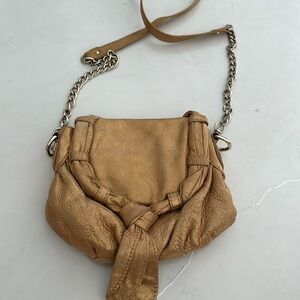 Gold corso como leather cross body bag